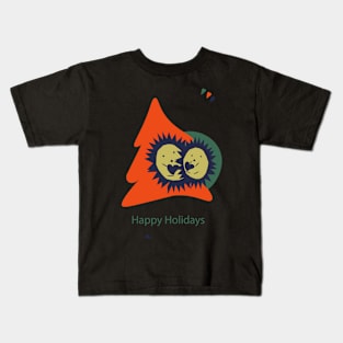 happy holidays hedgehog love Kids T-Shirt